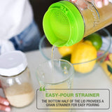Masontops Complete Kefir Starter Kit - With Plastic Strainer Cap, Kefir Grains & Specialty Sugar - Wide Mouth Size
