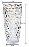 Crystal Vase, 12" high, for Flowers & Decor, Dewdrop Design, Lovely Nice Shiny Piece, Suitable for All Occasions, Perfect as a Gift,