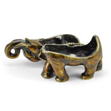 Elephant Crystal Studded Pewter Jewelry Trinket Box Amber