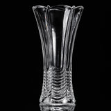 CS Crystal Vase 12-inch high, Water Ripple Design, for Flowers & Decor. Lovely Nice Shiny Piece. Perfect as a Gift, Suitable for All Occasions.