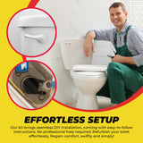 Qualihome Front Mount White Toilet Handle Replacement Kit with 2 Inch Universal