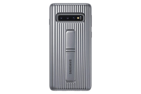 Samsung Galaxy S10 Rugged Protective Case with Kickstand, Silver (EF-RG973CSEGUS)