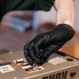 GLOVEWORKS Black Disposable Nitrile Industrial Gloves, 5 Mil, Latex & Powder-Free, Food-Safe, Textured, Medium, Box of 100