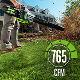 EGO Power+ LB7654 765 CFM Variable-Speed 56-Volt Lithium-ion Cordless Leaf Blower with Shoulder Strap, 5.0Ah Battery and Charger Included
