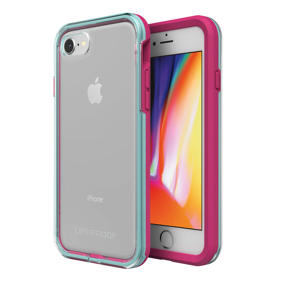 Lifeproof SLAM Series Polycarbonate Case for iPhone SE (3rd and 2nd gen) and iPhone 8/7 - Retail Packaging - Aloha Sunset (Clear/Blue Tint/Process Magenta)