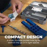 Kreg KPHJ320 Pocket-Hole Jig 320 - Small, Durable Jig for Tight Spaces - Create Rock-Solid Joints - Adjustable Drill Guides - For Materials 1/2"-1 1/2" Thick - Holiday Home Improvement Gifts for Him