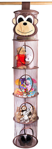 5 Tier Storage Organizer - 12" X 59" - Hang in Your Children�s Room or Closet for a Fun Way to Organize Kids Toys or Store Gloves, Shawls, Hats and Mittens. Attaches Easily to Any Rod. (Monkey)