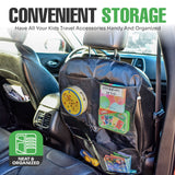 lebogner Back Seat Cover for Kids + 4 Pocket Storage Organizer, 2 Pack X-Large