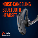 Plantronics - Voyager 5200 (Poly) - Bluetooth Over-the-Ear (Monaural) Headset - Compatible to connect to Cell Phones - Noise Canceling