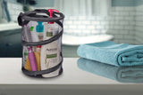 Dorm Shower Caddy � 8� X 12� - Carry Your Sundries Right Into the Shower. Great for College Dorm Life, Gyms, Camping and Travel. Folds Flat for Easy Storage When Not Needed. (Black)