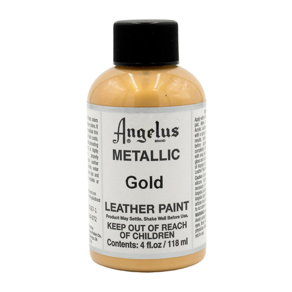 Angelus Acrylic Leather Paint for Customizing Jackets, Boots, Shoes, Bags, Crafts, & More- 4oz Metallic Gold