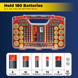 Ontel Battery Daddy - Battery Organizer Storage Case with Tester, Stores & Protects Up to 180 Batteries, Clear Locking Lid, As Seen On TV