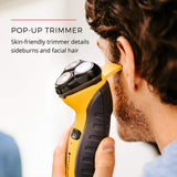Remington Virtually Indestructible Rotary Shaver 5100, Electric Razor for Men, 100% Waterproof Design, Yellow