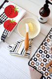 T-fal Textiles Highly Absorbent 100% Cotton Double Sided Printed Dish Cloths, 12" x 12", Set of 2, Striped Pattern, Neutral