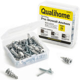 Qualihome Zinc Self Drilling Drywall Anchor Hollow Wall Anchor Kit With Screws -