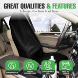 lebogner Waterproof Sweating Car Seat Cover for Post Gym Workout, Running, Swimming, Beach and Hiking, Universal Fit Anti-Slip Bucket Seat Protector for Cars, SUVs and Trucks, Machine Washable
