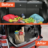 Trobo Trunk Storage Organizer For Car, Stretchable Cargo Organizer For Trunk, SUV, Cars, Vans, Trucks And Jeeps, Heavy Duty Adjustable Elastic Mesh Storage Auto Hanging Net Bag with 3 Mounting Options