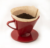 Fino Pour-Over Coffee Brewing Filter Cone, Number 2-Size, Red, Brews 2 to 6-Cups