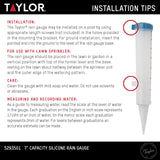 Taylor 7 inch Capacity Easy to Read Break and Freeze Proof Flexible Silicone Rain Gauge, Post Mount or Ground Stake, Teal