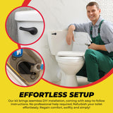 Qualihome Front Mount Black Toilet Handle Replacement Kit with 2 Inch Universal Toilet Flapper Replacement Kit and Stainless Steel Toilet Flapper Chain