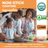 Eggssentials Egg Poacher Pan & Poached Egg Maker, Granite Egg Poacher with 6