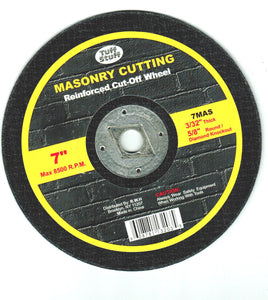 Masonry Cutting Reinforced Cut-off Wheel 7" X 3/32", 5/8" Round Diamond Knockout