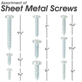 Qualihome Pan Head Phillips Drive Sheet Metal Screws Assortment Kit, 140 Pieces