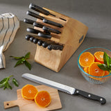 Chicago Cutlery Essentials 15 Piece Stainless Steel Kitchen Knife Set with Shears, Paring, Fruit, Utility, Santoku, Bread, and Steak Knives, Knife Set for the Kitchen with Block