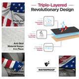 lebogner Waterproof Seat Cover, Sweating Towel for Post Gym Workout, Running, Swimming, and Beach, 2-Pack Universal Fit Anti-Slip Seat Protector for Cars, and Trucks, Machine Washable, American Flag