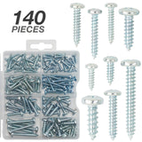 Qualihome Pan Head Phillips Drive Sheet Metal Screws Assortment Kit, 140 Pieces