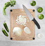 Epicurean All-In-One Cutting Board with Non-Slip Feet and Juice Groove, 14.5" � 11.25", Natural/Black