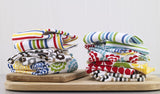 T-fal Textiles Highly Absorbent 100% Cotton Double Sided Printed Dish Cloths, 12" x 12", Set of 2, Striped Pattern, Neutral