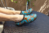 Sloggers Original Waterproof Rain and Garden Shoe for Women– Outdoor Slip-On Garden Clog - Made in The USA with Premium Comfort Insole and Arch Support - Bird Turquoise, Size 9