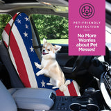 lebogner Waterproof Seat Cover, Sweating Towel for Post Gym Workout, Running, Swimming, and Beach, 2-Pack Universal Fit Anti-Slip Seat Protector for Cars, and Trucks, Machine Washable, American Flag