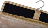 Hanging Travel Cosmetic Bag Organizer - Easily Organize your Cosmetics, Toiletries and Jewelry while Traveling. Clear Storage Pockets with Zipper Closure and Metal Hook to Hang in Bathroom or Closet.