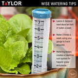Taylor 7 inch Capacity Easy to Read Break and Freeze Proof Flexible Silicone Rain Gauge, Post Mount or Ground Stake, Teal