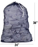 Commercial Mesh Laundry Bag - Sturdy Mesh Material with Drawstring Closure. Ideal Machine Washable Mesh Laundry Bag for Factories, College, Dorm and Apartment Dwellers. (24" x 36" | Navy)