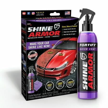 Shine Armor Advanced 3-in-1 Ceramic Coating  Car Wax  Wash and Shine Spray  As Seen on TV
