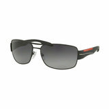 Prada 65mm Gradient Polarized Oversize Aviator Sunglasses in Black at Nordstrom