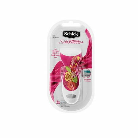 Schick Silk Effects+ Plus Razor Handle with 2 Refill Cartridges