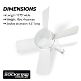 Bell+Howell Socket Fan Light Original, Socket Ceiling Fan with Lights and Remote - 3 Adjustable Fan Speed/Brightness Settings, Ceiling Lights, LED Lights for Bedroom, Bathroom, As Seen On TV