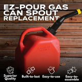 EZ-POUR Rigid Spout Replacement and Vent kit for Water Jugs and Pre-2009 Gas Cans - Update your Old Cans | Includes Spout, Cap, Replacement Vent, Flame Arrestor, & Secondary Base Cap