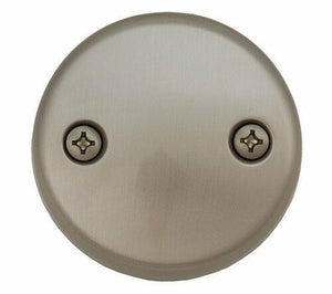 Two-hole Face Plate for Waste & Overflow, Satin Nickel Finish - Plumb USA
