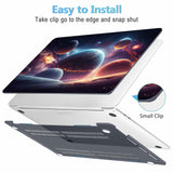 Mektron Case for MacBook Pro 16 Inch A2141 Cover 2019 Release 16" with Liquid Retina Display/Touch ID, Plastic Hard Shell with Keyboard Skin & Screen Protector & Dust Plug, Planets