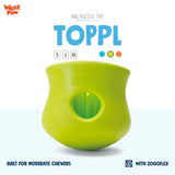 WEST PAW Zogoflex Toppl Interactive Treat Dispensing Dog Puzzle Play Toy, 100% Guaranteed Tough, It Floats!, Made in USA, Large, Granny Smith