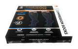 Copper Fit Unisex Compression Sock, Choose Size and Pairs (2, Large/X-Large), Black