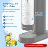 PHILIPS Sparkling Water Maker Soda Maker Soda Streaming Machine Quick Twist for Easy Install, 1L Carbonating Bottle, Soda Water Maker, Compatible with 60L CO2 Carbonator(NOT Included), ADD4901GROQ/37