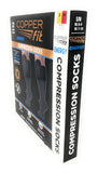 Copper Fit Unisex Compression Sock, Choose Size and Pairs (2, Large/X-Large), Black