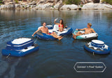 INTEX 56825EP River Run 1 Inflatable Floating Lounge: Comfortable Backrest – Built-in Cup Holders – Durable Grab Handles – All Around Grab Rope – 220lb Weight Capacity – Color May Vary