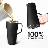 BrüMate Toddy 22oz 100% Leak Proof Insulated Coffee Mug with Handle & Lid - Stainless Steel Coffee Travel Mug - Double Walled Coffee Cup (Matte Navy)